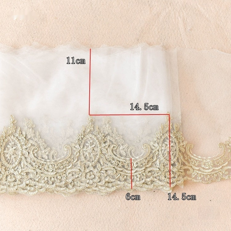 HKM-280979 Extra Wide Light Gold Car Bone Lace for Children's Fashion Accessories