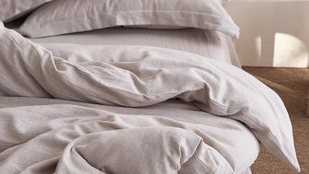 HKM-281043 Japanese Design Linen Cotton Quilt Cover Set - Skin-Friendly Fabric, 80% Cotton, 20% Linen, Three-Piece and Four-Piece Options