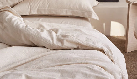 HKM-281043 Japanese Design Linen Cotton Quilt Cover Set - Skin-Friendly Fabric, 80% Cotton, 20% Linen, Three-Piece and Four-Piece Options