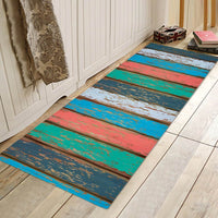 HKM-281043 Wood Grain Pattern Anti-Slip Polyester Floor Mat for Home, Bedroom, Living Room, and Bathroom