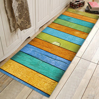 HKM-281043 Wood Grain Pattern Anti-Slip Polyester Floor Mat for Home, Bedroom, Living Room, and Bathroom