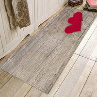 HKM-281043 Wood Grain Pattern Anti-Slip Polyester Floor Mat for Home, Bedroom, Living Room, and Bathroom