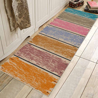 HKM-281043 Wood Grain Pattern Anti-Slip Polyester Floor Mat for Home, Bedroom, Living Room, and Bathroom