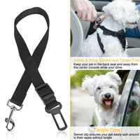 HKM-281171 Adjustable Pet Dog Seat Belt Leash for Car Safety - Nylon Fabric Harness Strap (2 Pcs)