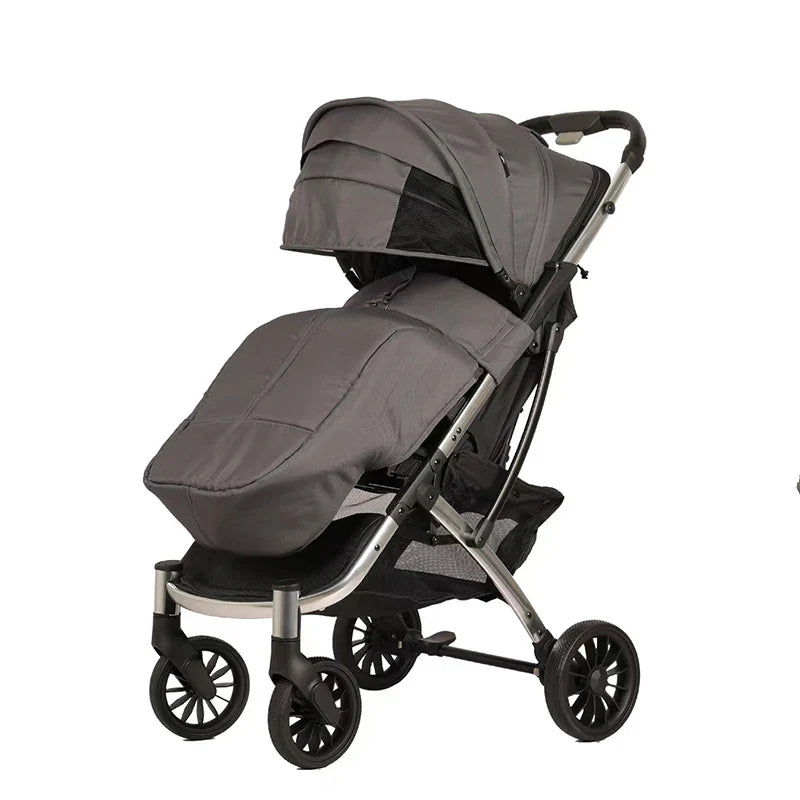 KTX-281235 Foldable Baby Stroller for Newborns to 36 Months with Five-Point Safety Harness and Footmuff