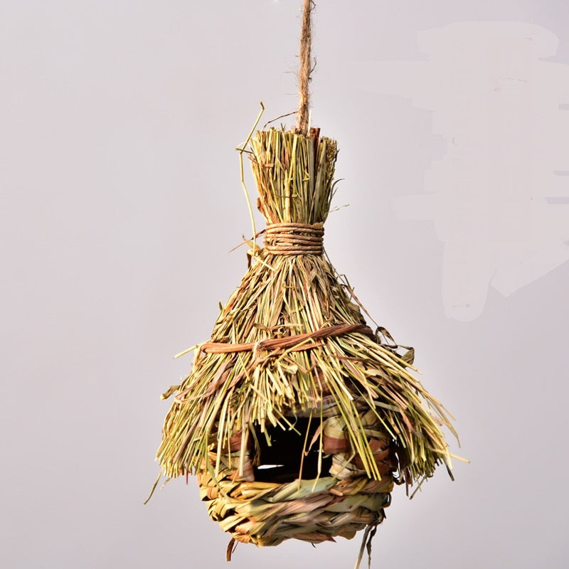 HKM-281299 Hand-Knitted Straw Bird Nest for Creative Gardening Decoration – Multiple Styles Available