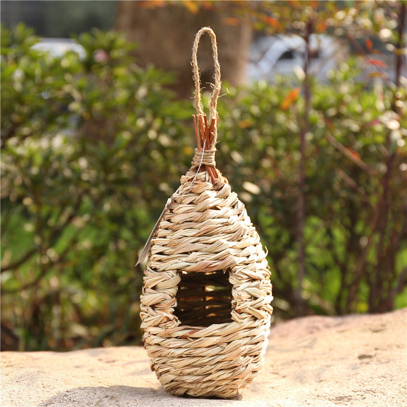 HKM-281299 Hand-Knitted Straw Bird Nest for Creative Gardening Decoration – Multiple Styles Available