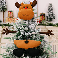 HKM-281491 Christmas Tree Top Decorations - Cloth Ornaments in Old Man, Snowman, and Elk Styles