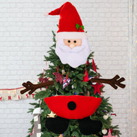 HKM-281491 Christmas Tree Top Decorations - Cloth Ornaments in Old Man, Snowman, and Elk Styles
