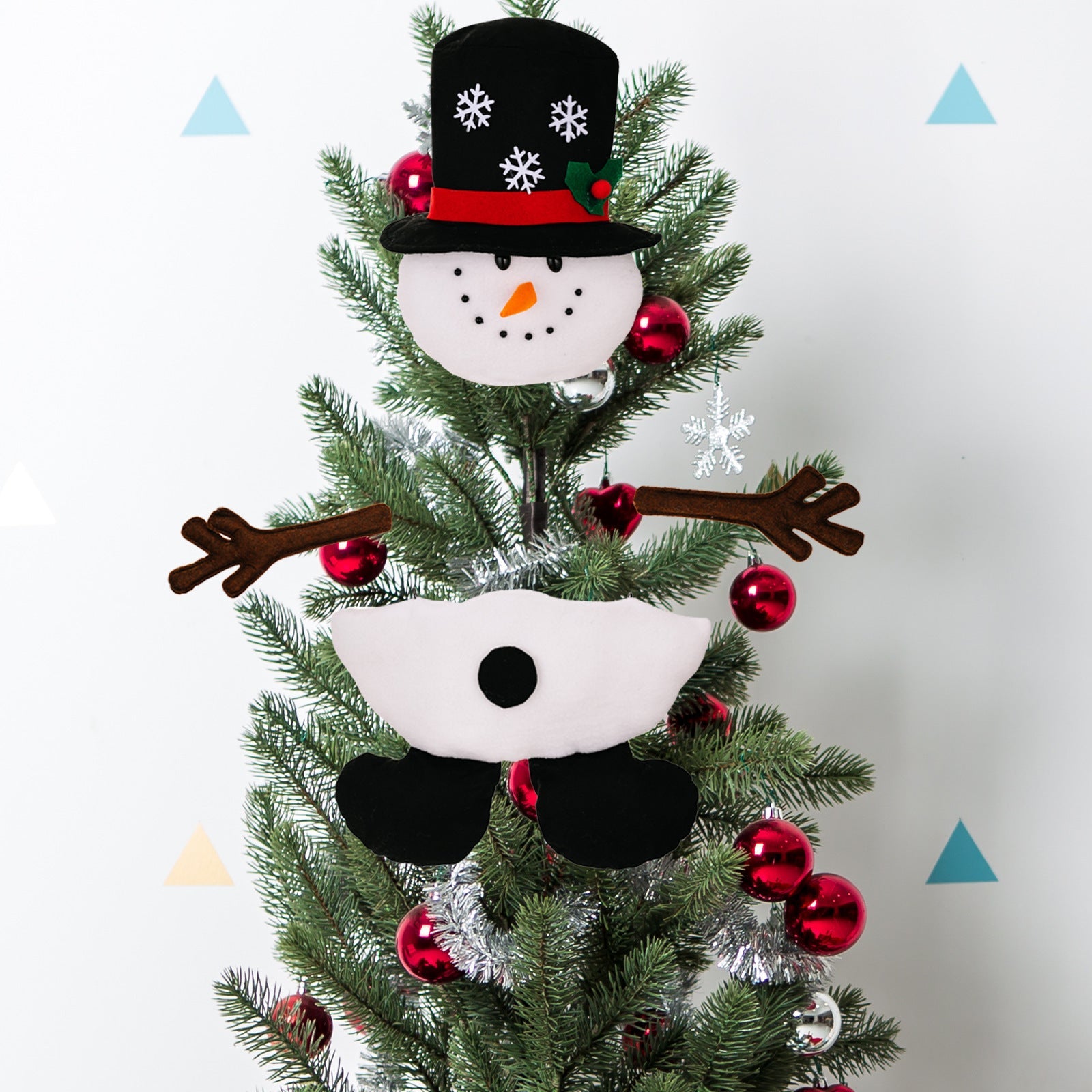HKM-281491 Christmas Tree Top Decorations - Cloth Ornaments in Old Man, Snowman, and Elk Styles