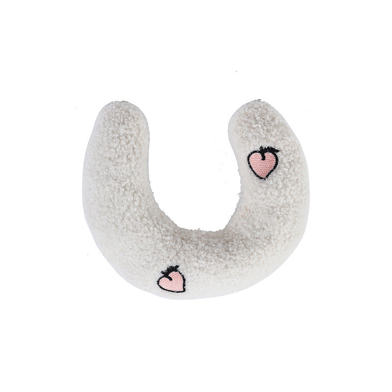 HKM-281491 Small Cotton Dog Cat Plush Pillow in Light Yellow, White, or Blue - 27x17x6 cm