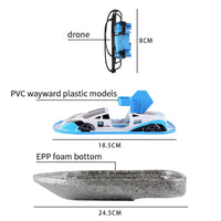 HKM-281619 3 in 1 Remote Control Hovercraft Drone Boat - Electric Vehicle for Air, Land, and Water Use