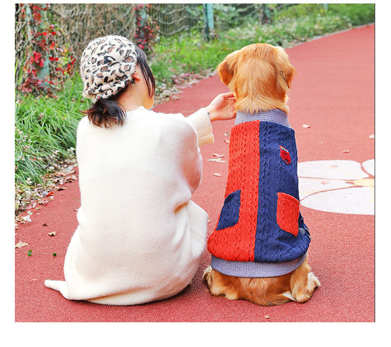 HKM-281939 Thickened Double-Layer Fleece Sweater for Large Dogs in Various Colors