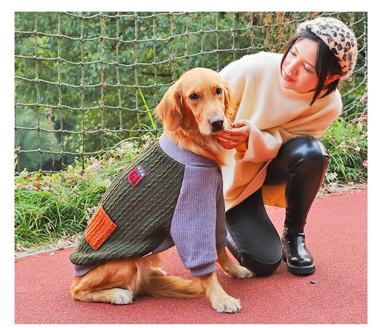 HKM-281939 Thickened Double-Layer Fleece Sweater for Large Dogs in Various Colors