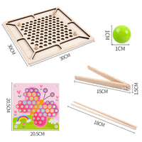 HKM-281939 Wooden Clip Beads Puzzle Board - Kids Hands-On Imagination Kit for Parent-Child Interaction