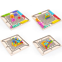 HKM-281939 Wooden Clip Beads Puzzle Board - Kids Hands-On Imagination Kit for Parent-Child Interaction