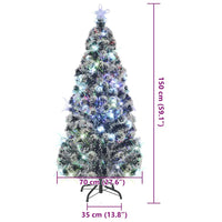 HKM-282003 Illuminated 150 cm Artificial Christmas Tree with LED Lights and Steel Stand