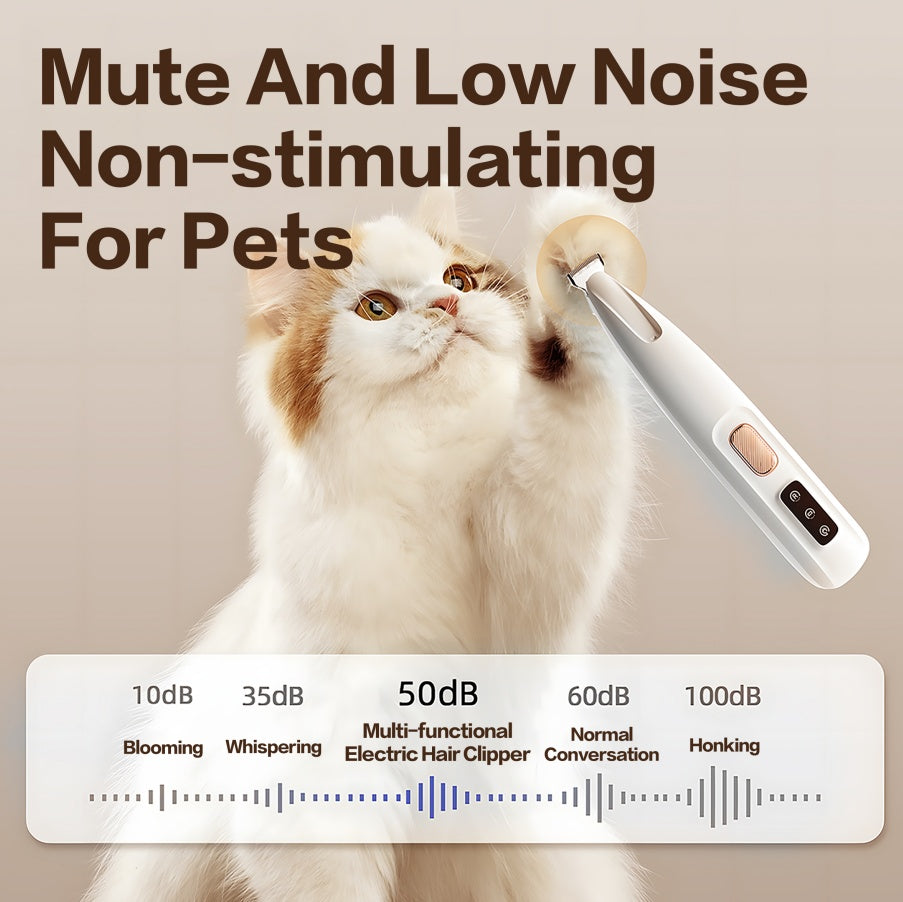 HKM-282131 Rechargeable Quiet Pet Paw Trimmer - Waterproof Cordless Clippers for Home Grooming