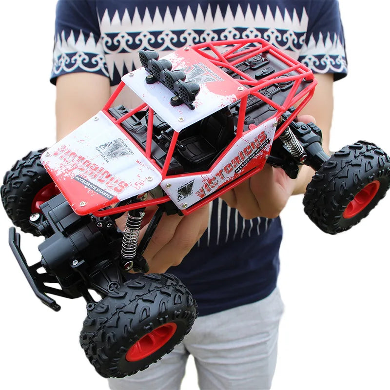HKM-282195 1/12 Scale 4WD Off-Road Remote Control Truck with LED Lights and Metal Construction