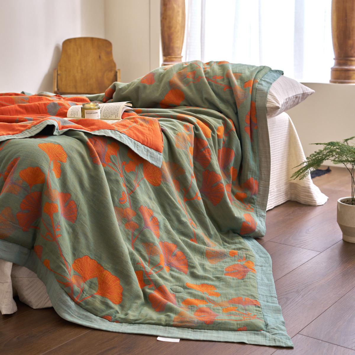HKM-282195 Pure Cotton Double-Layer Yarn-Dyed Jacquard Summer Quilt - Available in Multiple Sizes