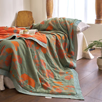 HKM-282195 Pure Cotton Double-Layer Yarn-Dyed Jacquard Summer Quilt - Available in Multiple Sizes