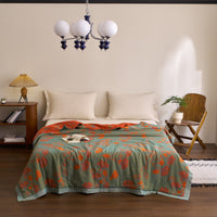 HKM-282195 Pure Cotton Double-Layer Yarn-Dyed Jacquard Summer Quilt - Available in Multiple Sizes