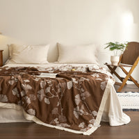 HKM-282195 Pure Cotton Double-Layer Yarn-Dyed Jacquard Summer Quilt - Available in Multiple Sizes