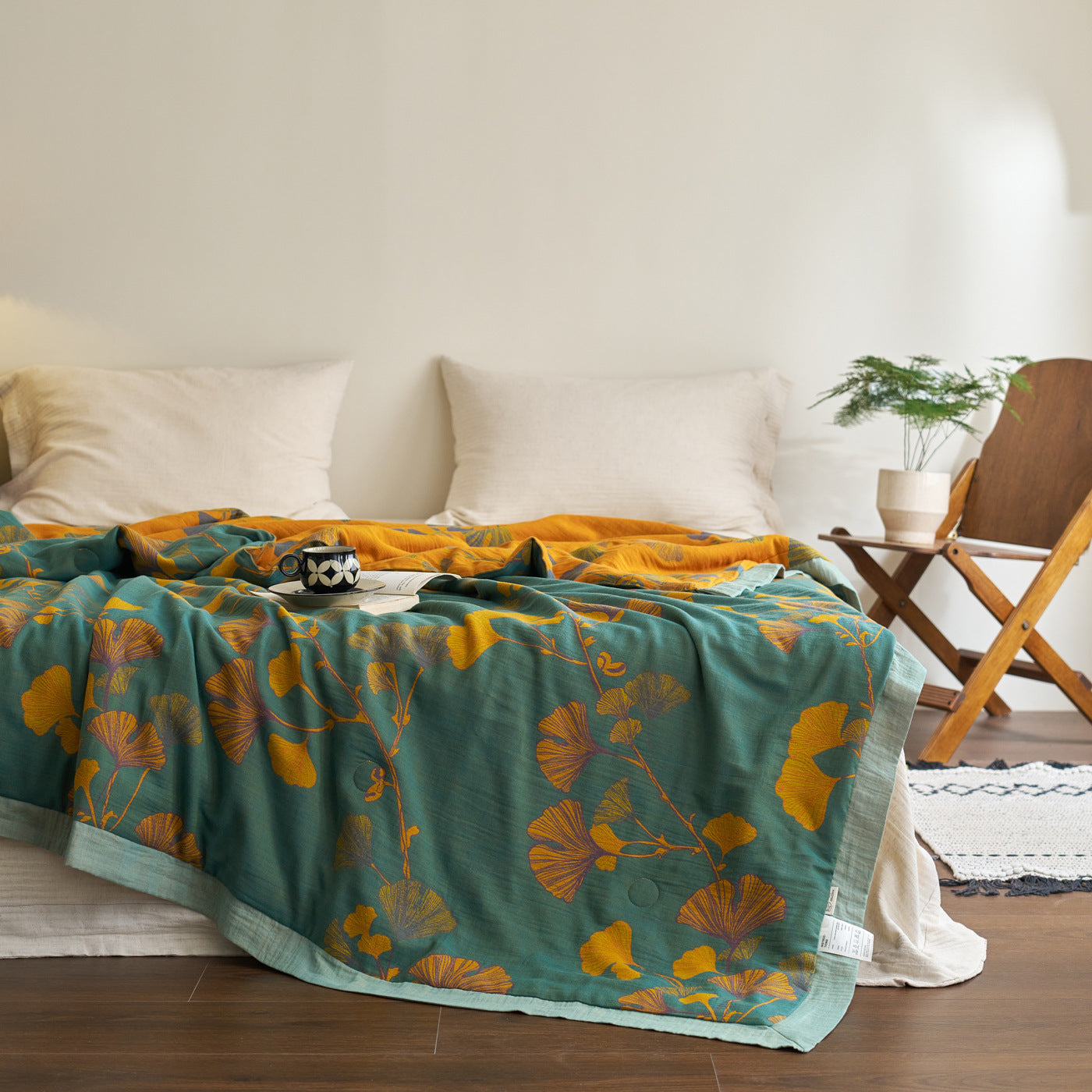 HKM-282195 Pure Cotton Double-Layer Yarn-Dyed Jacquard Summer Quilt - Available in Multiple Sizes