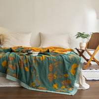 HKM-282195 Pure Cotton Double-Layer Yarn-Dyed Jacquard Summer Quilt - Available in Multiple Sizes