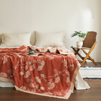 HKM-282195 Pure Cotton Double-Layer Yarn-Dyed Jacquard Summer Quilt - Available in Multiple Sizes