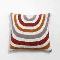 HKM-282323 Rainbow Knitted Cushion Cover – Pink and White 45x45CM Velvet Decorative Pillow
