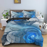 HKM-282515 3D Geometric Print Bedding Set - Quilt Cover, Bedspread & Pillowcase, EU King Size 220x240 cm