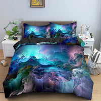 HKM-282515 3D Geometric Print Bedding Set - Quilt Cover, Bedspread & Pillowcase, EU King Size 220x240 cm