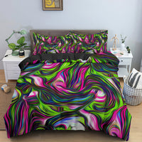 HKM-282515 3D Geometric Print Bedding Set - Quilt Cover, Bedspread & Pillowcase, EU King Size 220x240 cm