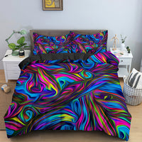 HKM-282515 3D Geometric Print Bedding Set - Quilt Cover, Bedspread & Pillowcase, EU King Size 220x240 cm