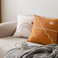 HKM-282579 Nordic Style Geometric Cotton Decorative Cushion with Fiber Filling - 45x45cm