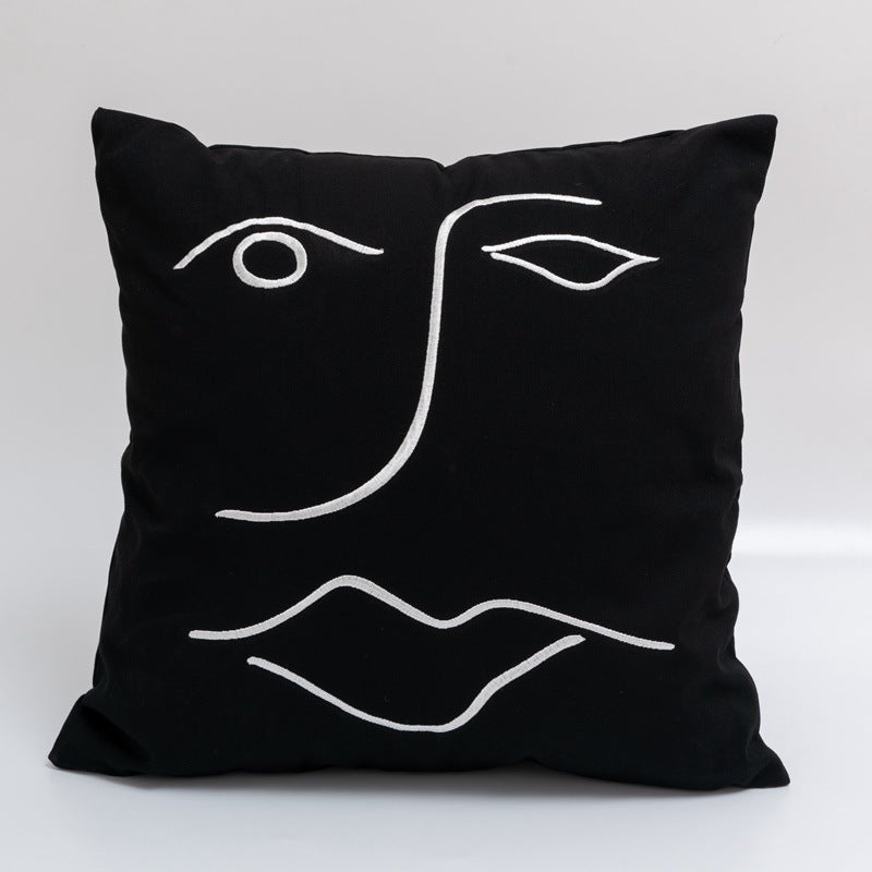 HKM-282579 Nordic Style Geometric Cotton Decorative Cushion with Fiber Filling - 45x45cm