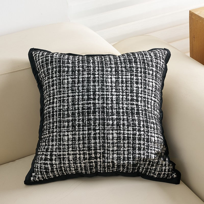 HKM-282643 Modern Chenille and Jacquard Sofa Pillow Cases in Black Swan, Kafuu Plaid, and Dai Girl Designs