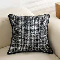 HKM-282643 Modern Chenille and Jacquard Sofa Pillow Cases in Black Swan, Kafuu Plaid, and Dai Girl Designs