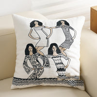 HKM-282643 Modern Chenille and Jacquard Sofa Pillow Cases in Black Swan, Kafuu Plaid, and Dai Girl Designs