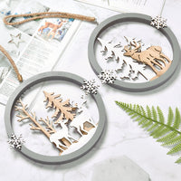 HKM-282643 Wooden Nordic Elk Pendant with Hemp Rope - Available in Small, Medium, and Large Sizes