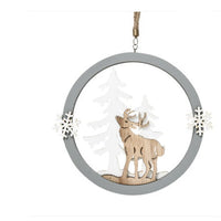 HKM-282643 Wooden Nordic Elk Pendant with Hemp Rope - Available in Small, Medium, and Large Sizes