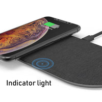 HKM-282707 2-in-1 Wireless Charger, 10W Fast Charging Dock with 1M Cable, Compatible with Qi Devices, Black/Silver