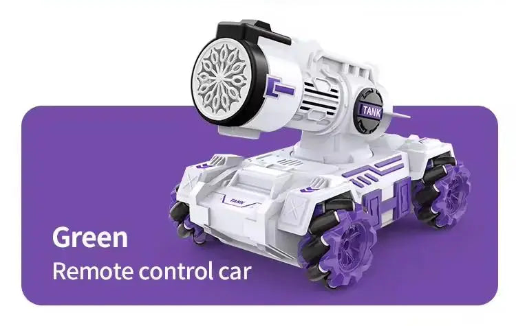 HKM-282771 Remote-controlled Bubble Spray Stunt Tank with Lighting and Music, Gravity Sensing, Dual Control, 2.4G Technology