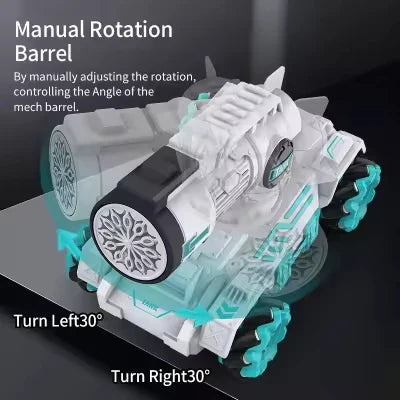 HKM-282771 Remote-controlled Bubble Spray Stunt Tank with Lighting and Music, Gravity Sensing, Dual Control, 2.4G Technology