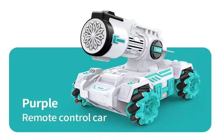 HKM-282771 Remote-controlled Bubble Spray Stunt Tank with Lighting and Music, Gravity Sensing, Dual Control, 2.4G Technology