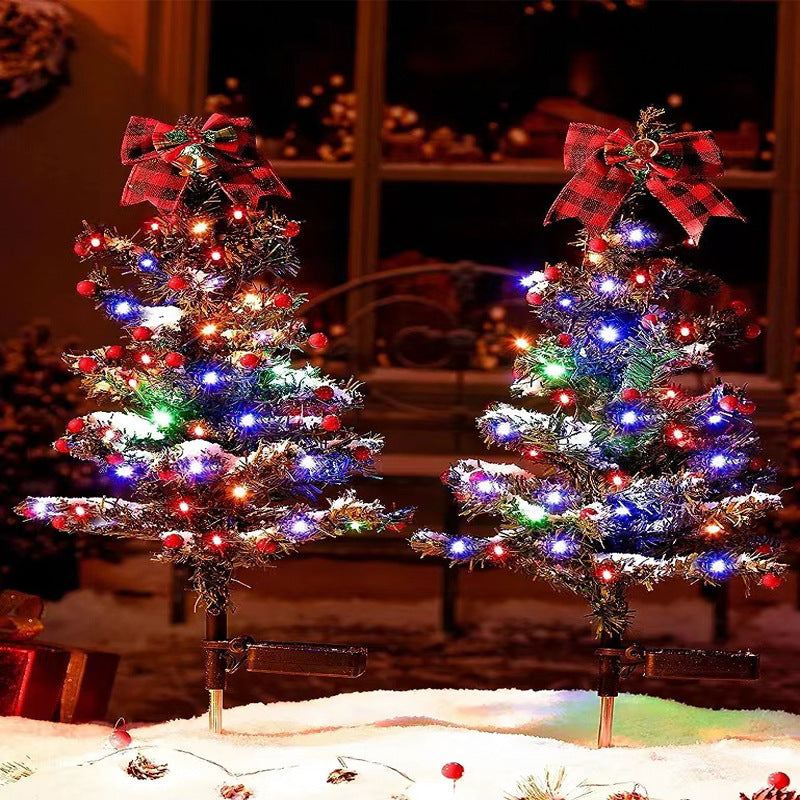 HKM-282963 Solar-Powered Waterproof Christmas Tree Lights with 2 Modes for Outdoor Pathway and Garden Decor