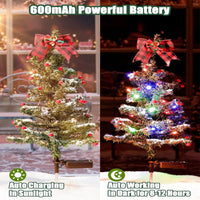 HKM-282963 Solar-Powered Waterproof Christmas Tree Lights with 2 Modes for Outdoor Pathway and Garden Decor