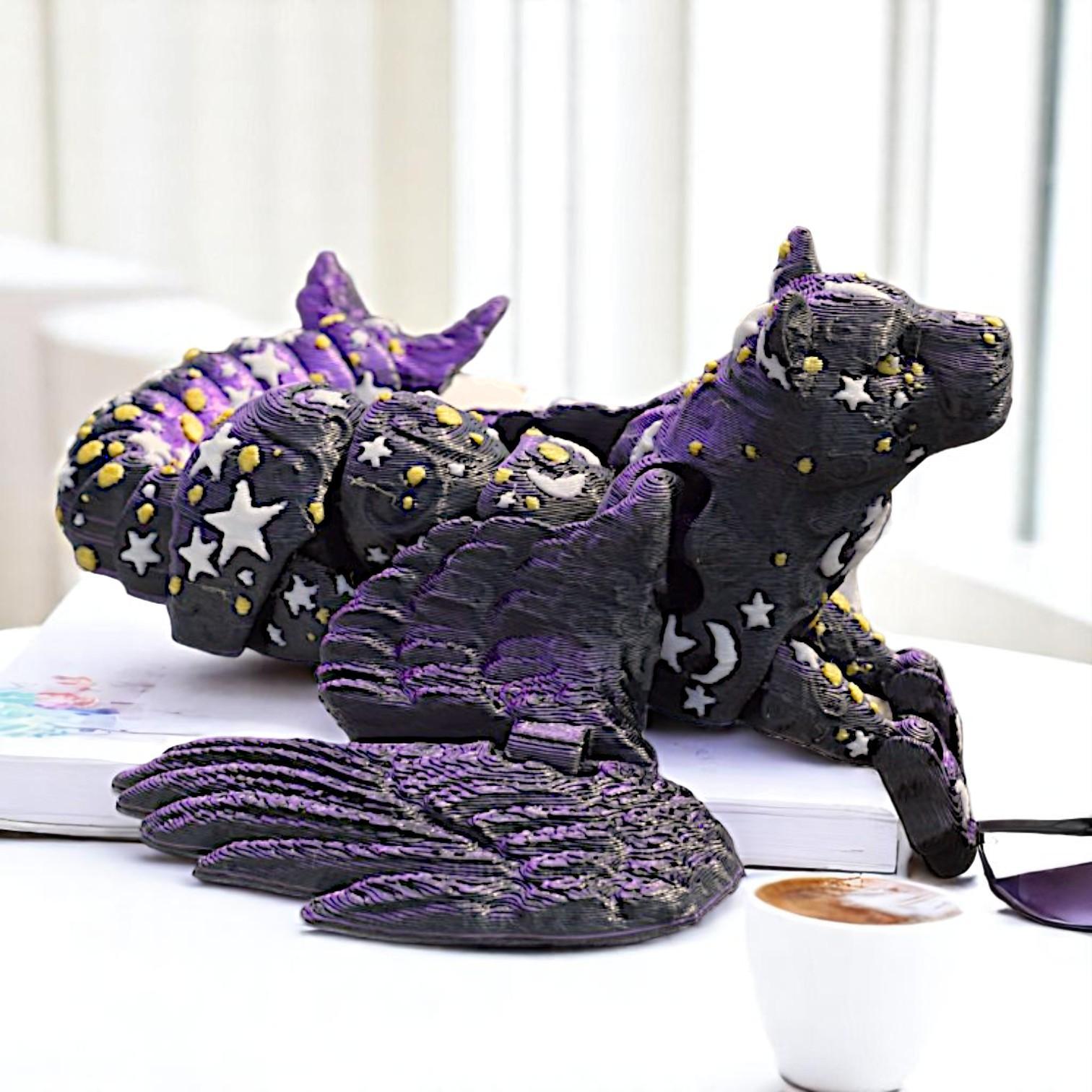 HKM-283027 Cosmic Dragon Space-Style Decorative Ornament with Exquisite Texture and Sci-Fi Design