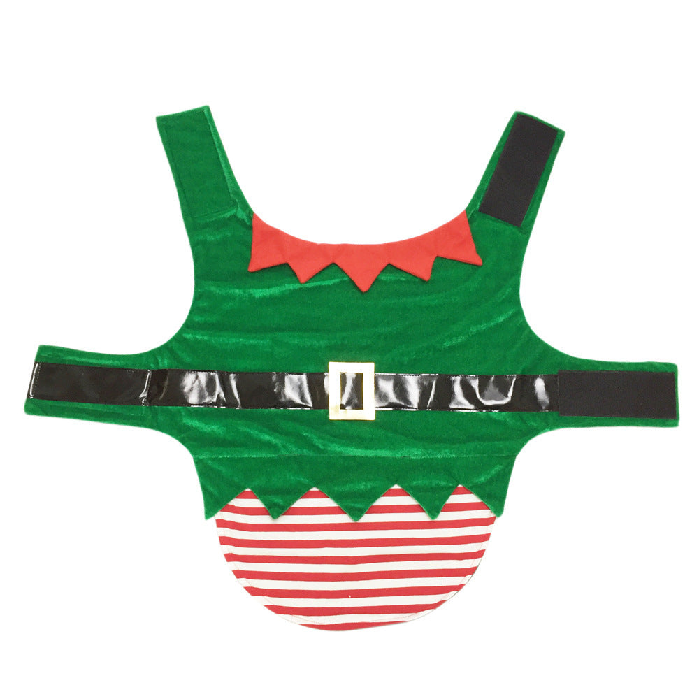 HKM-283155 Green Elf Pet Dog Christmas Costume for Cozy Holiday Fun